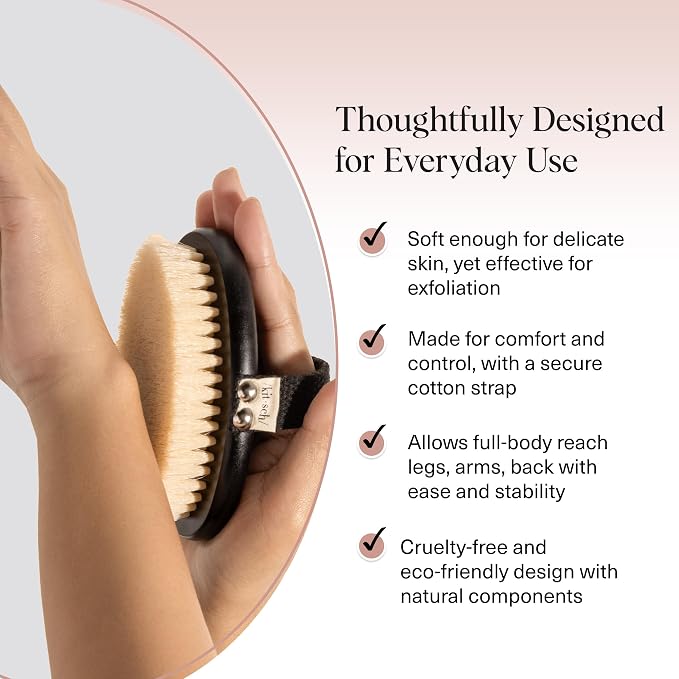 Kitsch Dry Brushing Body Brush for Lymphatic Drainage- Soft Bristles - Image 3