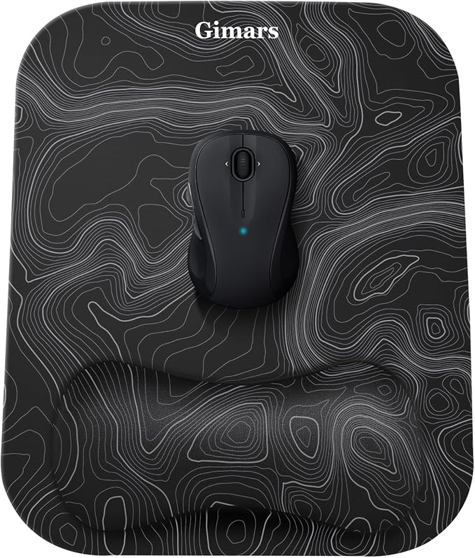 Gimars Large Smooth Superfine Fibre Memory Foam Ergonomic Mouse Pad Wrist Rest by Gimars
