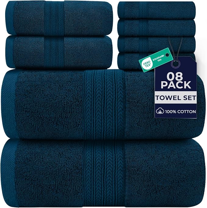 DAN RIVER 8 PC Luxury Bath Towels by DanRiver