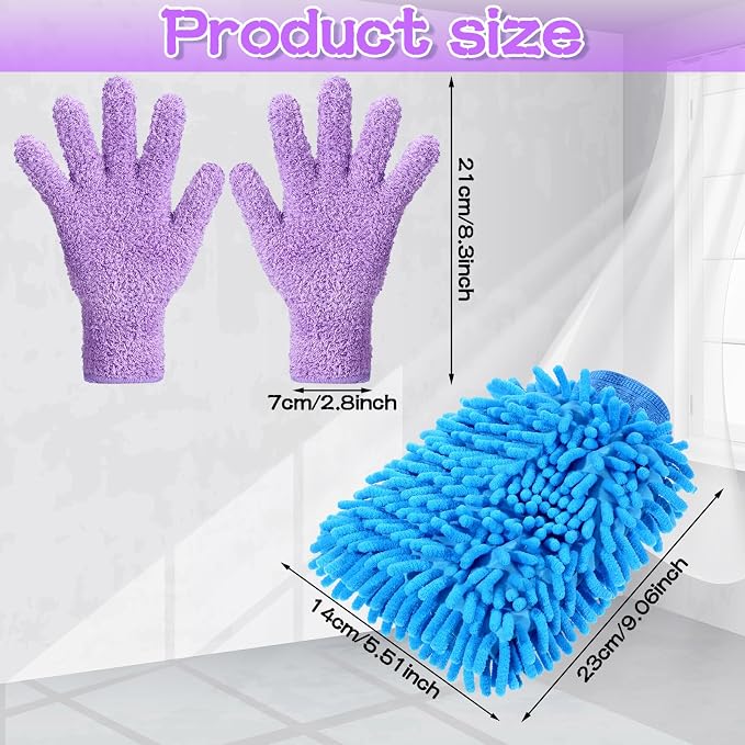 6 Pcs Microfiber Dusting Mitt Gloves - Image 2