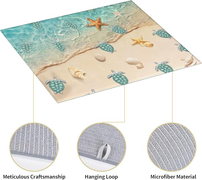 Sea Turtles Beach Dish Drying Mat - Image 5