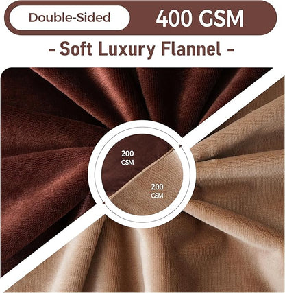 Waterproof Dog Blankets Brown Pet Blanket 60"x80", Soft Fluffy Sofa Car Bed Protector, Reversible Leakproof Flannel Washable Dog Blanket for Large Dogs