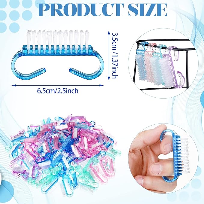 Bokon 400 Pcs Handle Grip Nail Brush Bulk Fingernail Scrub Brush - Image 2