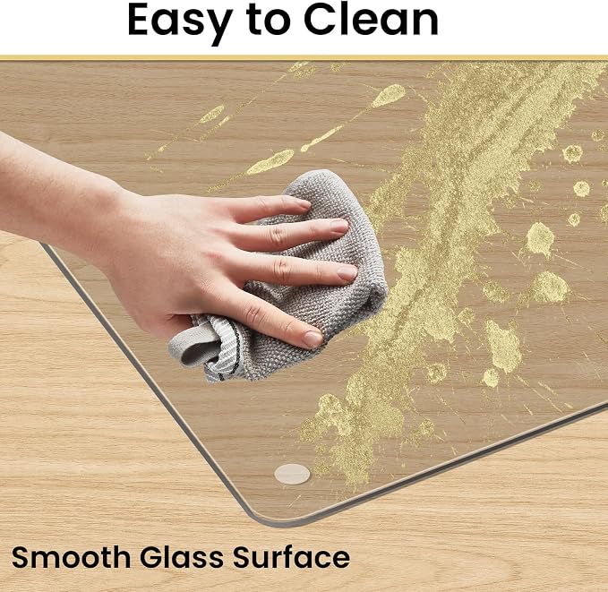 VSARHouse Irregular Tempered Glass Office Chair Mat - Image 6