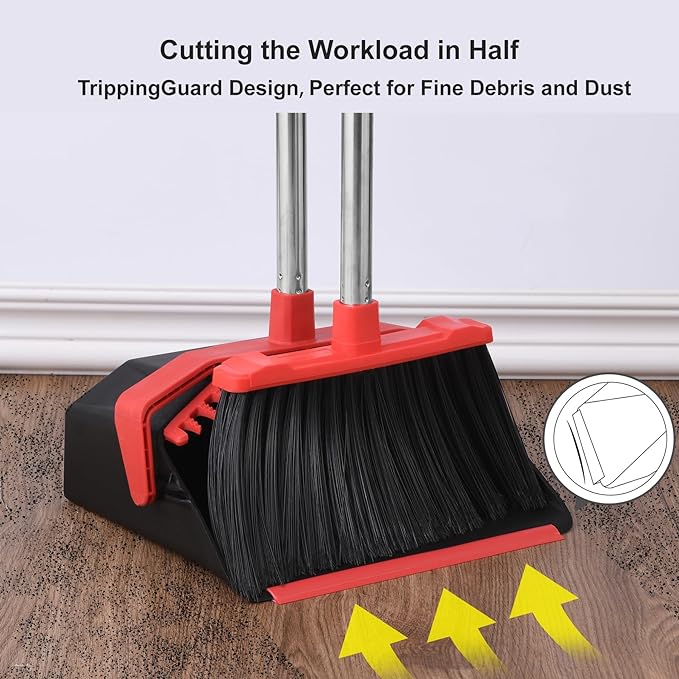 Upgrade Broom with Dustpan Combo Set, Broom and Dustpan Set with 51'' Long - Image 6
