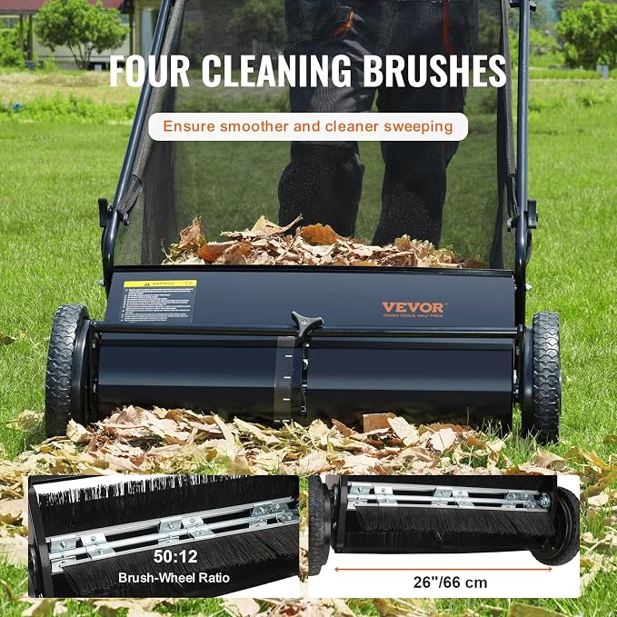 26 Inch Lawn Sweeper Push Hand Powered - Image 4
