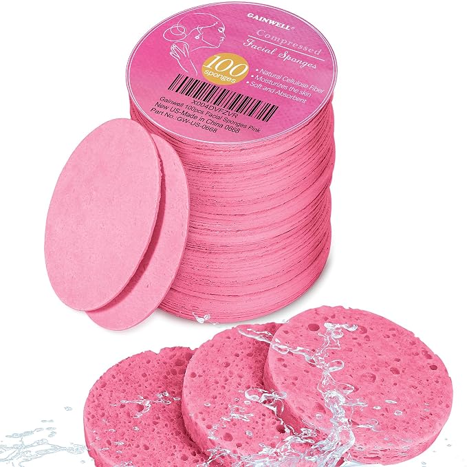 GAINWELL 100PCS Compressed Facial Sponges, by GAINWELL