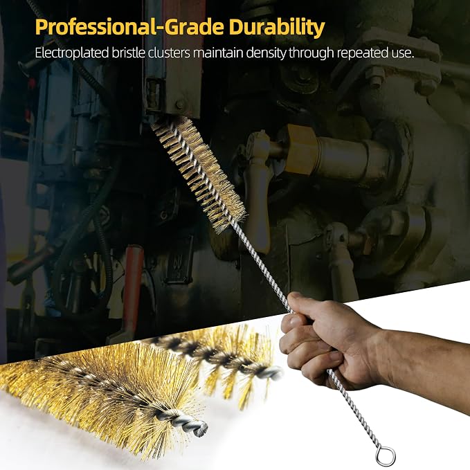 7Pcs Wire Tube Brushes Set, Brass Bottle Brush, Narrow Spaces, Engine Parts - Image 4