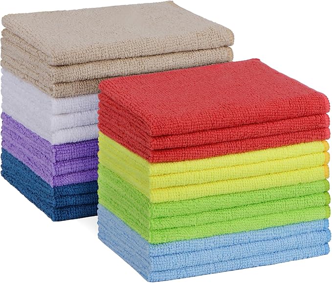 HOMEXCEL Microfiber Cleaning Cloth, 24 Pack Absorbent Cleaning Rags by HOMEXCEL