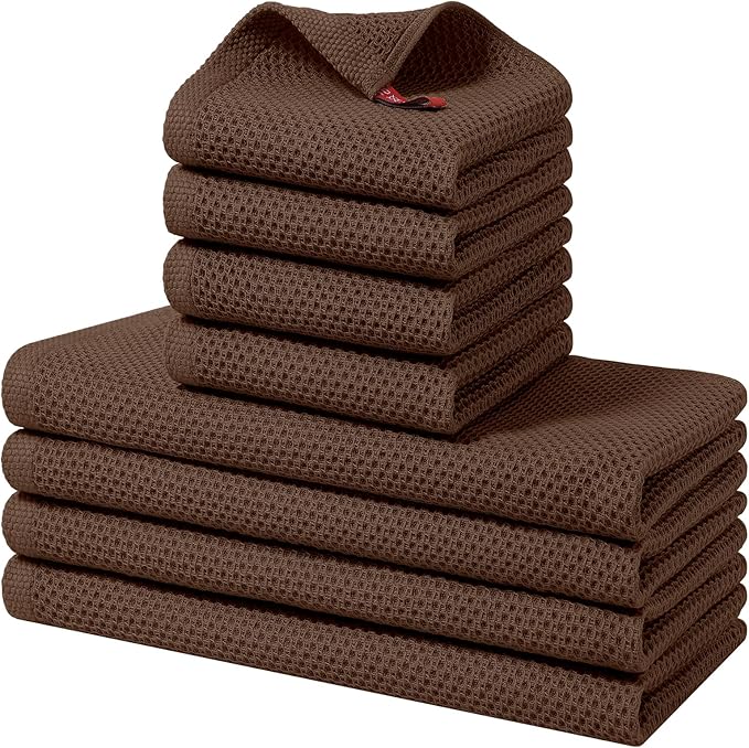 Homaxy 100% Cotton Kitchen Towels and Dishcloths Set, 12 x 12 Inches and 13 x by Homaxy