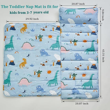 Toddler Nap Mat with Removable Pillow,Ultra Soft Slumber Bags for Girls,Kids Sleeping Bags with Roll Up Design, Perfect for Preschool,Daycare,Kindergarten