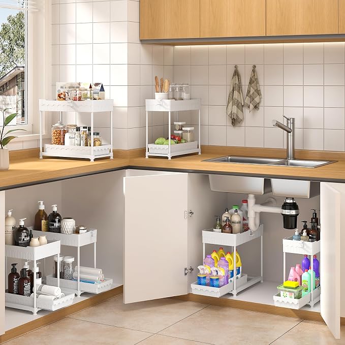 Under Sink Organizer, Bathroom Organizers and Storage, 2 Tier Multi-Use Pull - Image 4