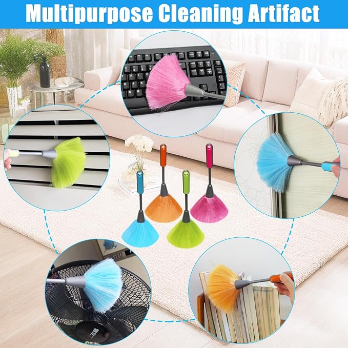 4 Pack 10 inch Microfiber Duster, Feather Duster, Grips Microfiber Delicate - Image 7