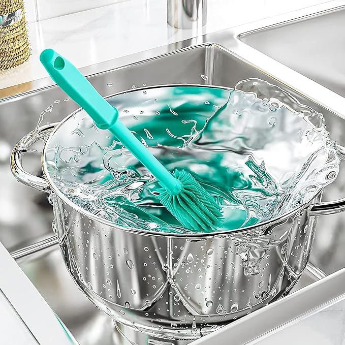 Long Silicone Bottle Cleaning Brush | 2 Pack| 16”+13”Water Bottle Brush Cleaner - Image 5