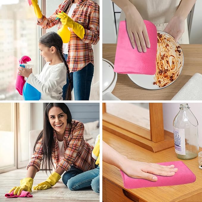 4 Pcs Multicolor Extra Large Microfiber Cleaning Cloth 30 x 20 Inch Reusable - Image 5