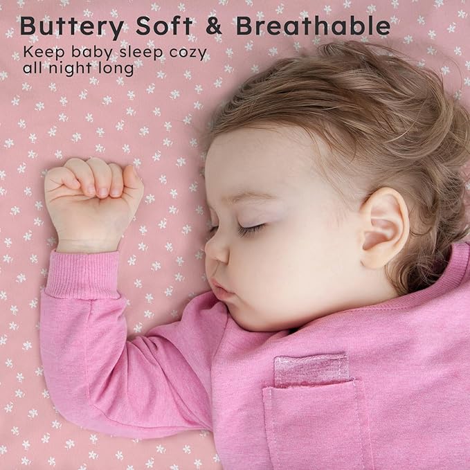Baby Crib Sheets for Boys Girls Neutral, 2 Pack Crib Mattress Sheet for Standard Crib and Toddler Mattress, Super Soft Breathable Fitted Crib Sheet, 52" x 28"