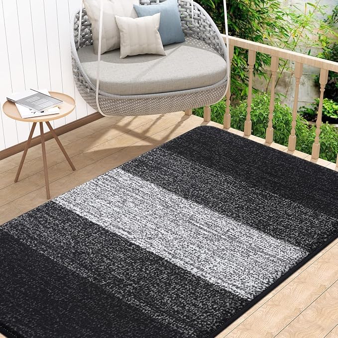 Kitinjoy Indoor Outdoor Door Mat, 48x32 Non-Slip Absorbent Dirt Trapper by Kitinjoy