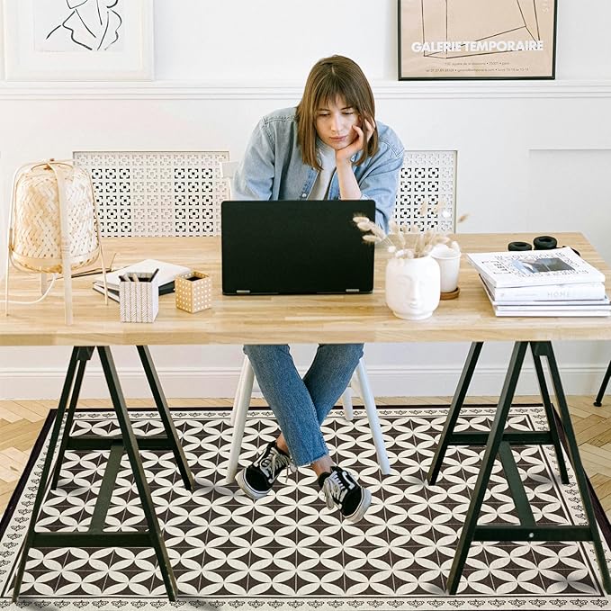 Office Chair Mat for Hardwood Floor, 72"x48" Easy Glide Computer Desk Mat Protector for Rolling Chair Under Desk Rug Nonslip Backing, Machine Wash, (Modern)