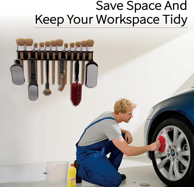 Wall Mount Brush Holder & Tool Hanger Rack - Image 5