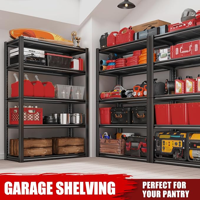 Raybee Storage Shelves 2000LBS Garage Shelving Heavy Duty, 5-Tier Adjustable - Image 7