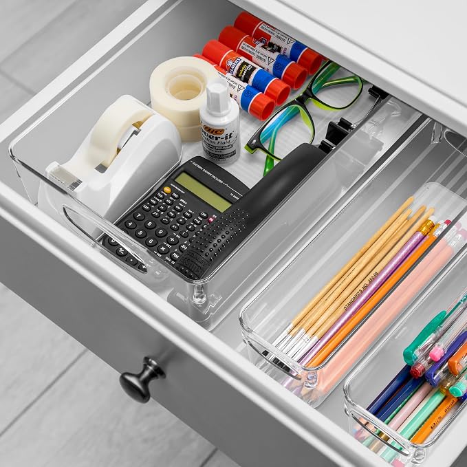 Sorbus Medium Clear Plastic Storage Bins - Image 4