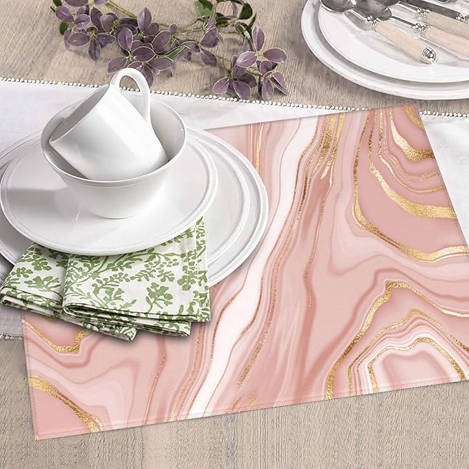 Pink Golden Marble Dish Drying Mat - Image 5