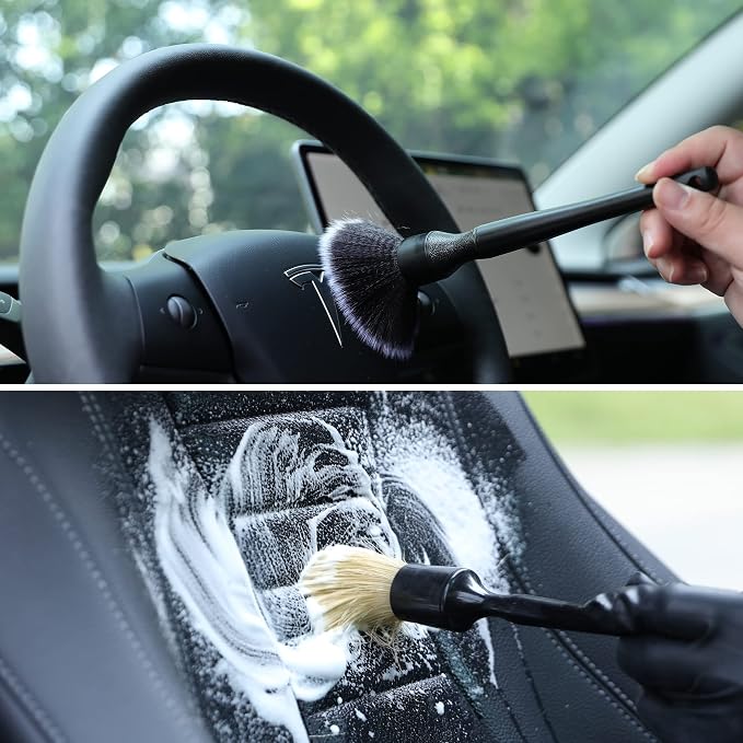 Car Detailing Brush Soft Boars Hair, Air Vent, Vehicle Seat, Cleaning Exterior - Image 4