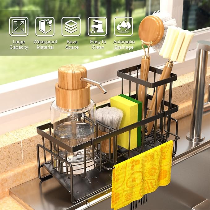 Kitchen Sink Caddy Organizer – Rustproof Sponge Holder - Image 3