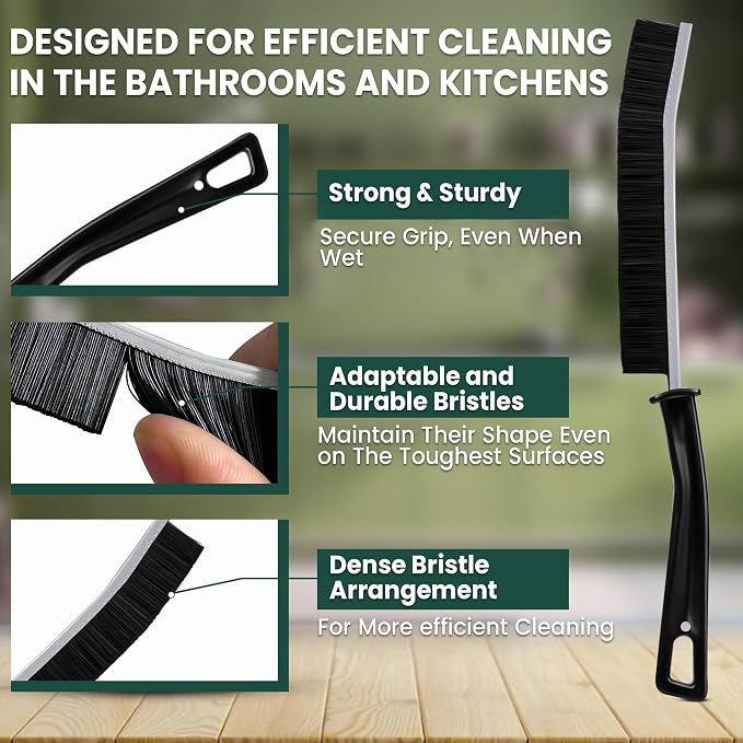 Crevice Cleaning Brush Set – 6Pcs Hard Bristle Cleaning Tools - Image 4
