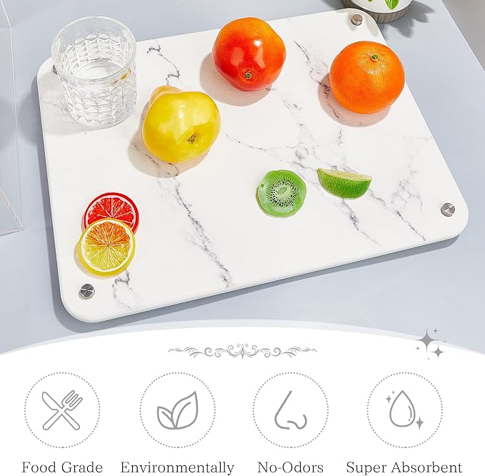 Stone Dish Drying Mat for Kitchen Counter, Quick Drying Diatomaceous Earth Dish - Image 5