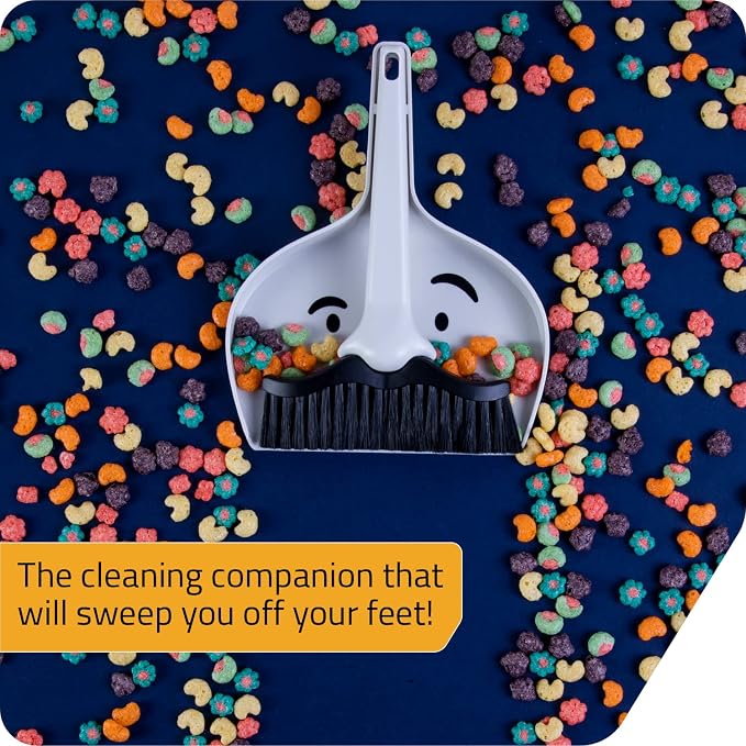 Peleg Design Dustache Small Dustpan and Brush Set, Mini Broom and Dustpan Set - Image 3