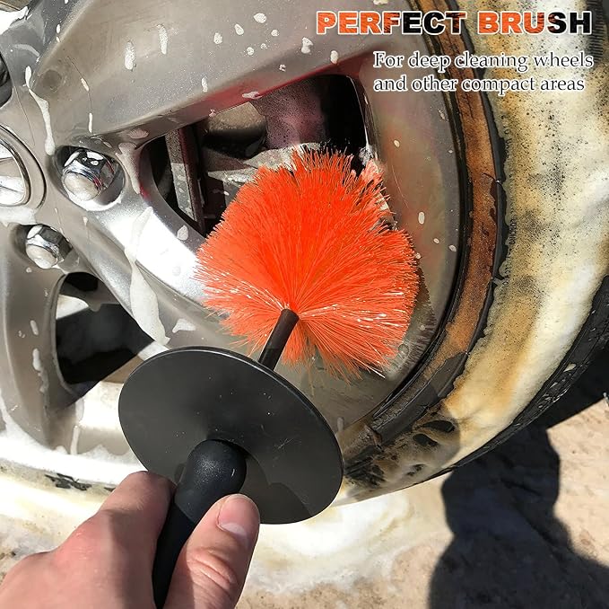 TAKAVU Master Wheel & Tire Brush, Easy Reach Wheel and Rim Detailing Brush Long - Image 4