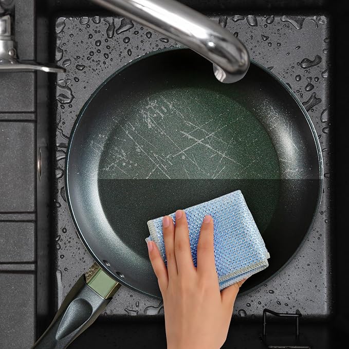 10PCS Upgrade Wire Dishwashing Rag, Non-Scratch, Wet and Dry, Double Layer - Image 3