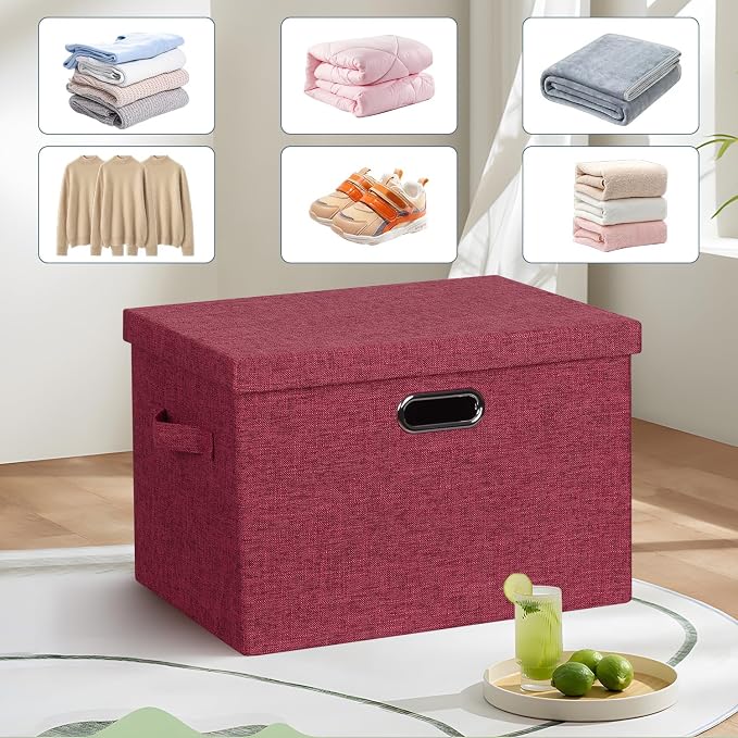 Large 17" 36 Quart Collapsible Stackable Storage Bins - Image 6
