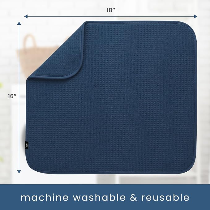 S&T INC. Dish Drying Mat, 16” x 18”, Absorbent Microfiber Kitchen Counter Mat - Image 6