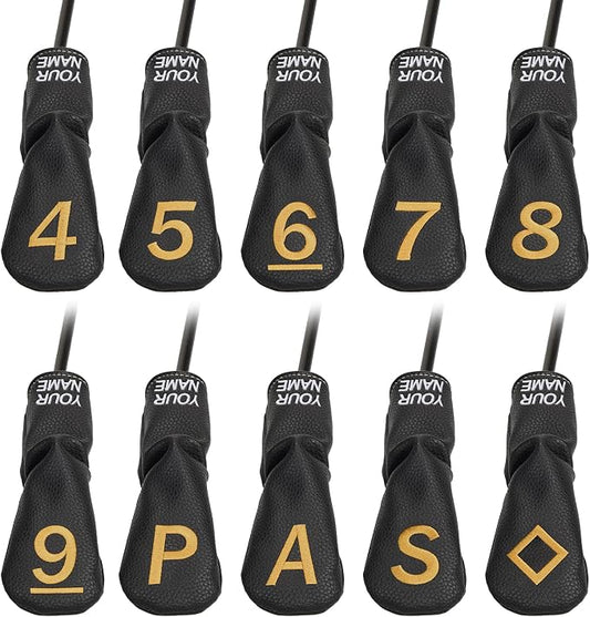10pcs /Set Black Hybrid Iron Head Covers Protector by CRAFTSMANGOLF