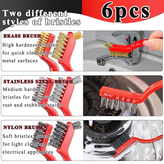 Wire Brush Set Nylon Bristle Brushes - Image 4