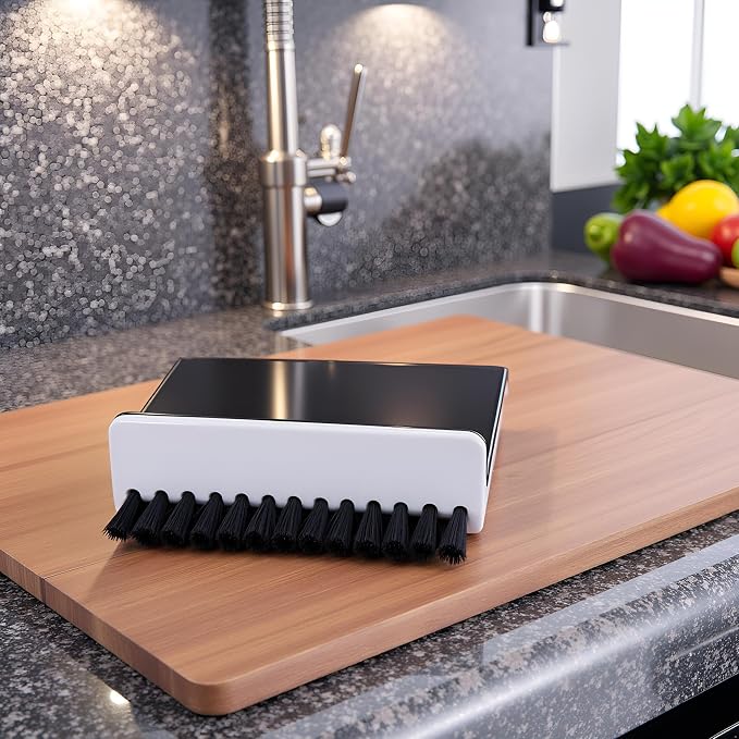 Black Kitchen Sink Squeegee Cleaner Countertop Brush Wiper Vegetable Cleaning - Image 3