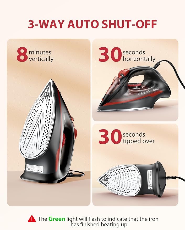 Irons Steamer for Clothes, 1500W Iron - Image 5