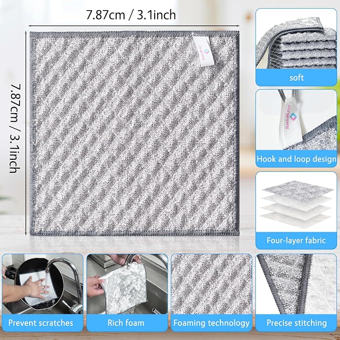 10 PCS Four-Layer Non-Scratch Multipurpose Steel Wire Dishcloths - Image 2