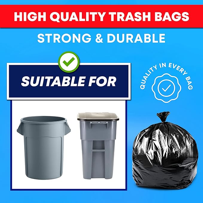 Tasker 65 Gallon Trash Bags for Toter, Extra Large 64 Gallon Heavy Duty - Image 5