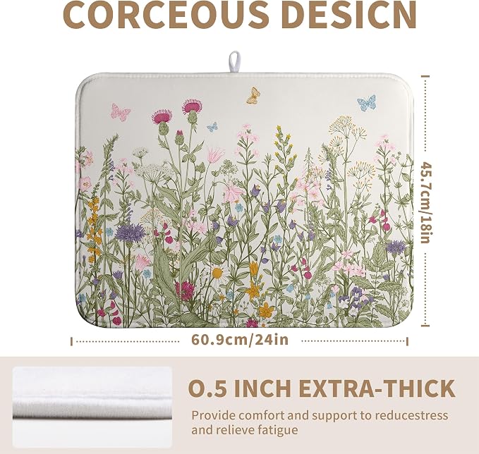 Wildflower Floral Dish Drying Mat - Image 2