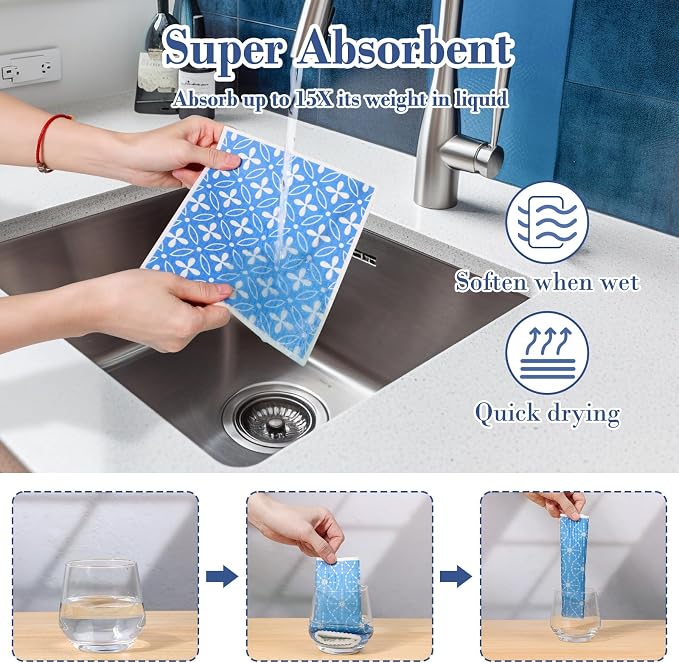 Lucomb 8 Pack Swedish Dishcloths - Image 3