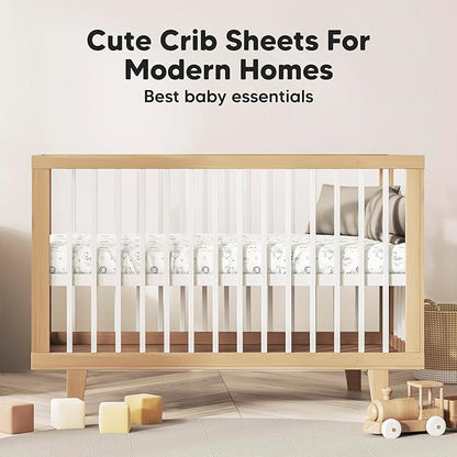 KeaBabies 2-Pack Baby Crib Sheets for Boys, Girls - 52x28 Viscose Derived from Bamboo Toddler Bed Sheets Neutral, Fitted Crib Mattress Cover for Standard Baby Bedding, Soft & Cozy (KeaSafari)