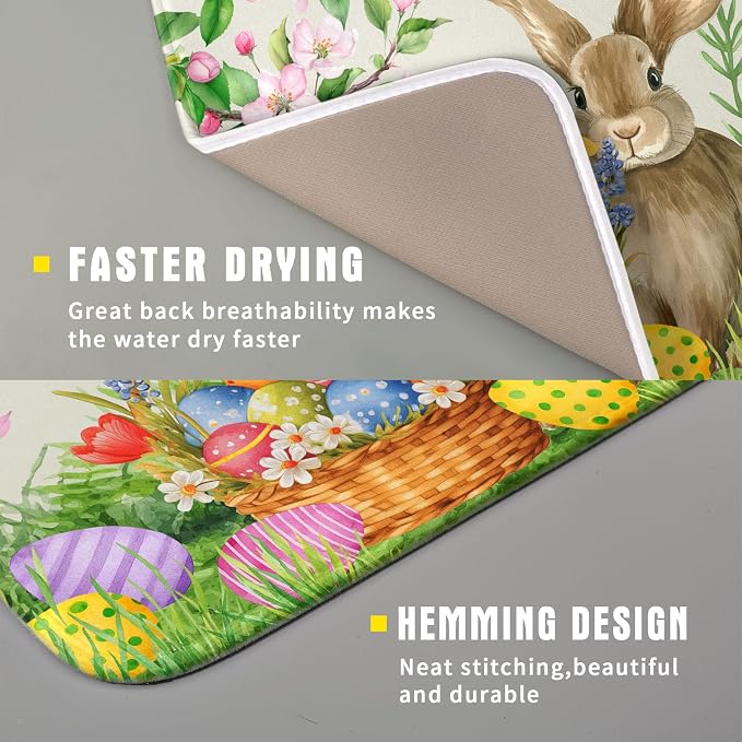 Easter Bunny Colorful Eggs Dish Drying Mat - Image 3