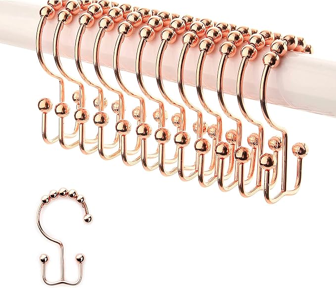 2lbDepot Copper Shower Curtain Hooks Rings, Premium Rust-Resistant Stainless by 2LbDepot