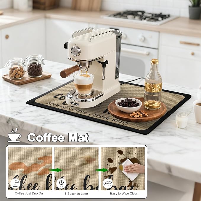Dish Drying Mats for Kitchen Counter, Waterproof Coffee Mat for Countertop - Image 3