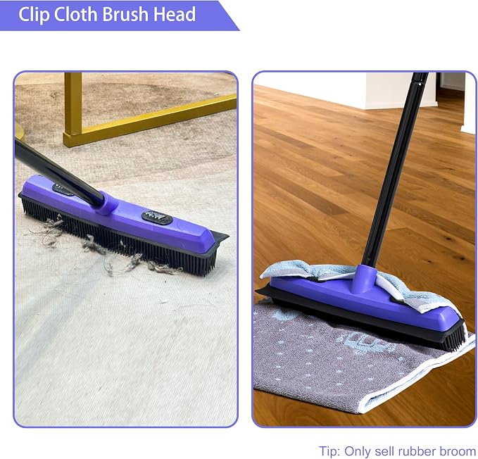 Carpet Brush for Pet Hair Remover, Rubber Broom for Pet Hair on Carpet - Image 3