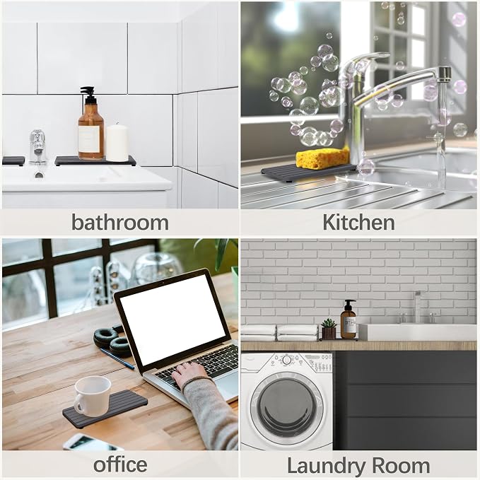 2 PCS Water Absorbent diatomite Coasters, 7.1" x 3.5" Water Absorbing Stone Tray - Image 6