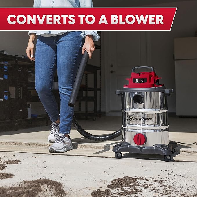 Vacmaster VOC812SF 1101 8-Gallon Premium Stainless Steel Wet/Dry Vacuum - Image 5